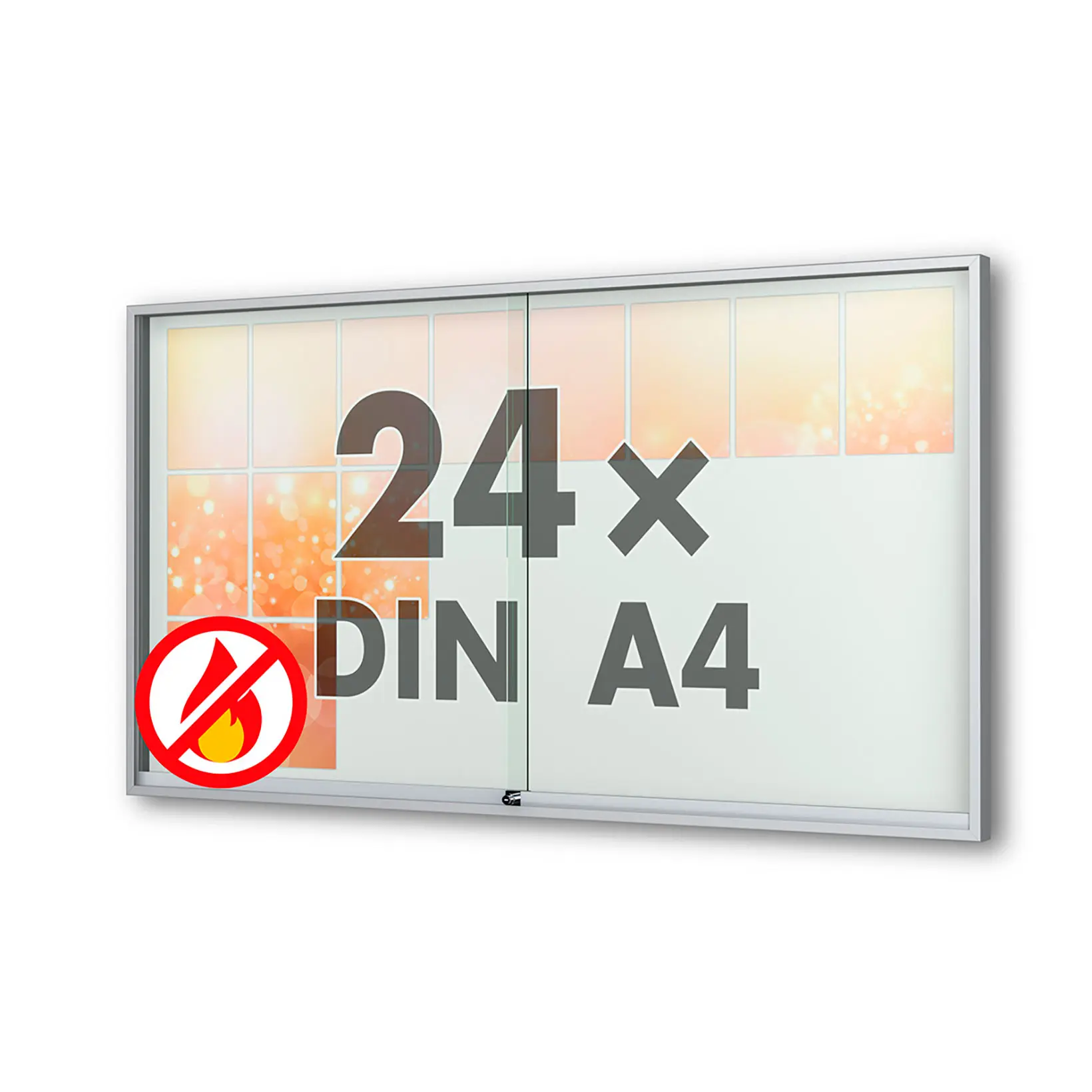 24 x DIN A4 Schaukasten Fortis mit Schiebetüren - 60 mm Bautiefe